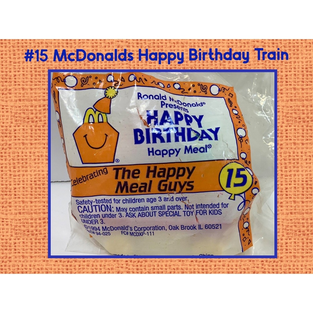 The Happy Meal Guys #15 Vintage 1994 Happy Birthday McDonalds Happy Meal Toy‎